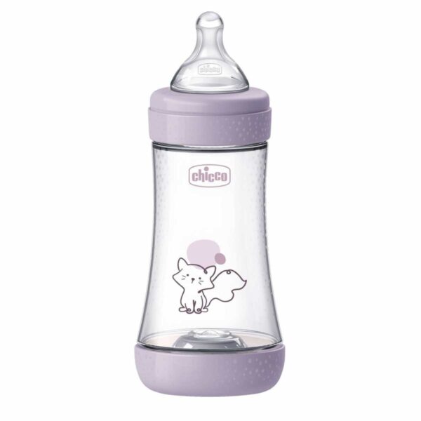 Chicco Perfect 5 Шише за хранене със среден поток за момиче 3М+ 240 мл
