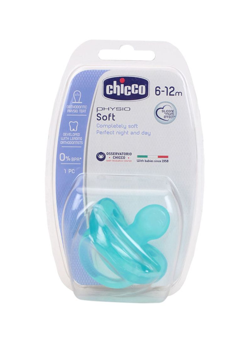 Chicco залъгалка физио софт силикон 6-12M момче х1 бр
