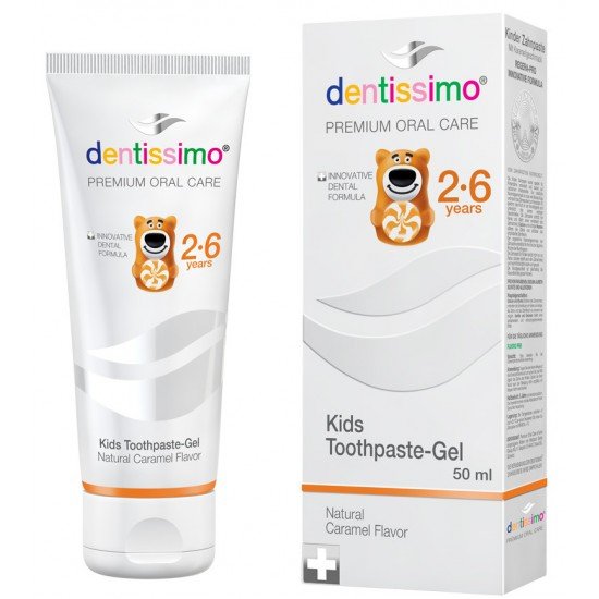 Dentissimo Kids Детска паста за зъби с вкус на карамел 2-6г. 50 мл
