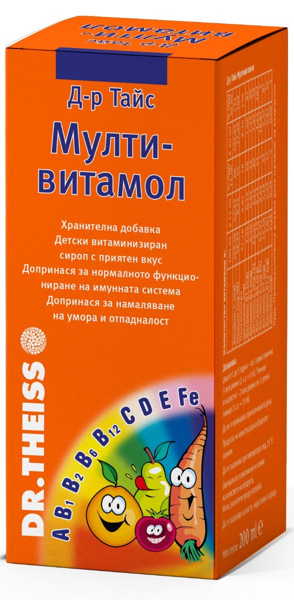 Dr. Theiss Мултивитамол Сироп за нормално функциониране на имунната система 200 мл