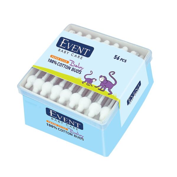 Event Baby Cotton Buds Клечки за уши с ограничител 56 бр