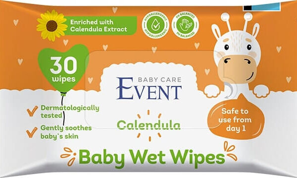 Event Бебешки влажни кърпи с екстракт от невен х 30 броя