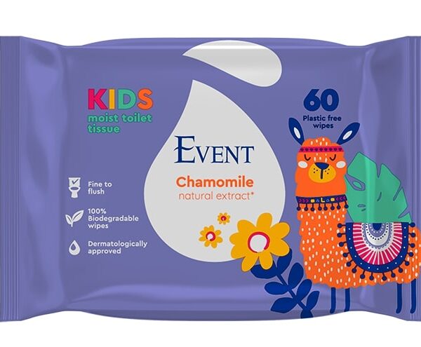 Event Тоалетни мокри кърпи за деца с екстракт от лайка 60 бр