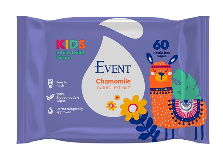 Event Тоалетни мокри кърпи за деца с екстракт от лайка 60 бр