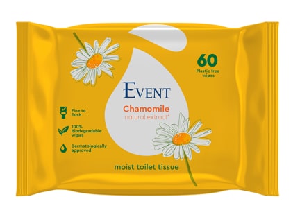 Event WC Тоалетни мокри кърпи с екстракт от лайка биоразградими 60 бр