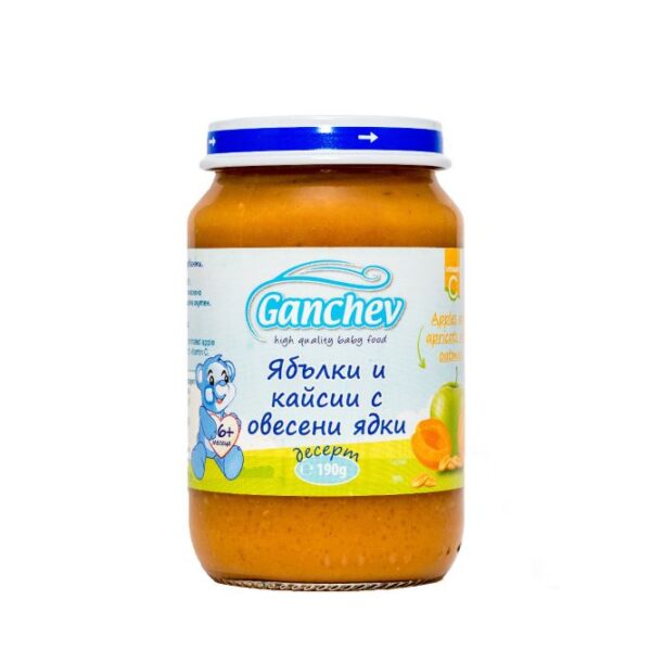 Ganchev Десерт ябълки и кайсии с овесени ядки 6М+ 190 гр
