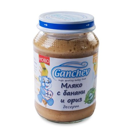 Ganchev Десерт мляко с банани и ориз 4М+ 190 гр
