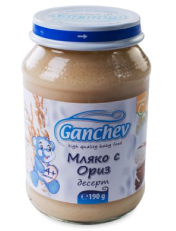 Ganchev Десерт мляко с ориз 4М+ 190 гр