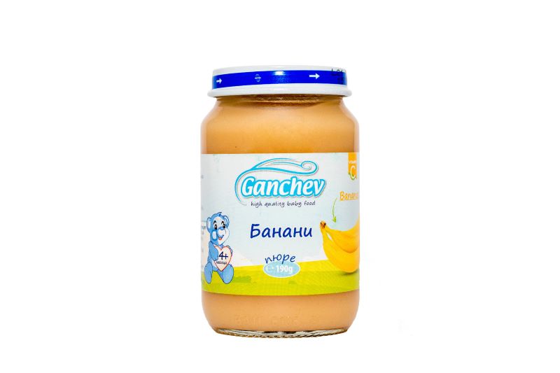 Ganchev Пюре банани 4М+ 190 гр