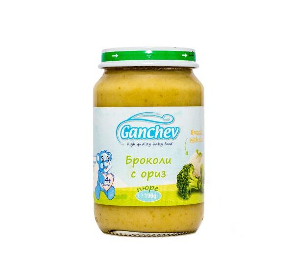 Ganchev Пюре броколи с ориз 4М+ 190 гр