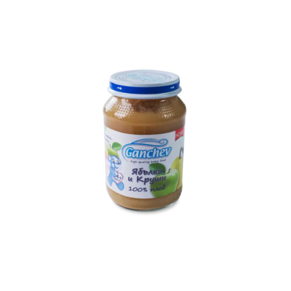 Ganchev Пюре ябълки и круши 100% плод 4М+ 190 гр