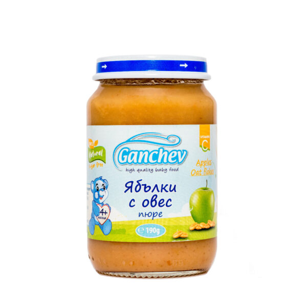 Ganchev Пюре ябълки с овес 4М+ 190 гр