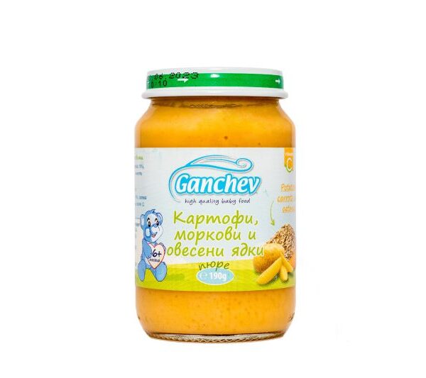 Ganchev Пюре картофи, моркови и овесени ядки 6М+ 190 гр