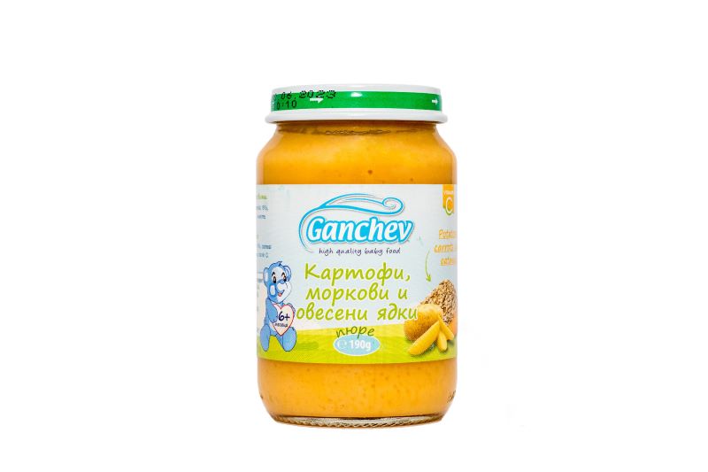Ganchev Пюре картофи, моркови и овесени ядки 6М+ 190 гр