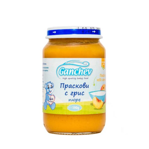 Ganchev Пюре праскови с грис 6М+ 190 гр