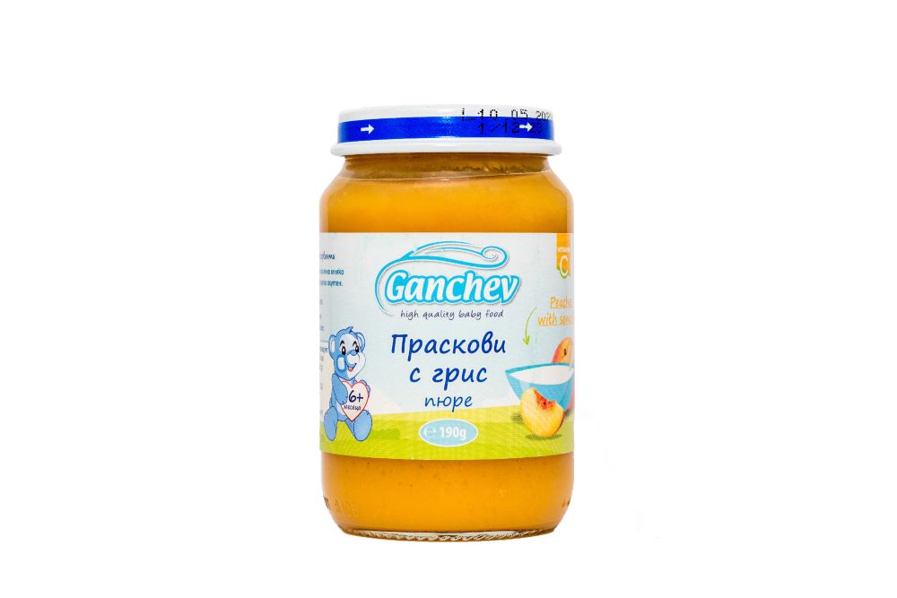 Ganchev Пюре праскови с грис 6М+ 190 гр