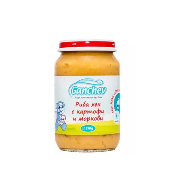 Ganchev Пюре риба хек с картофи и моркови 4М+ 190 гр