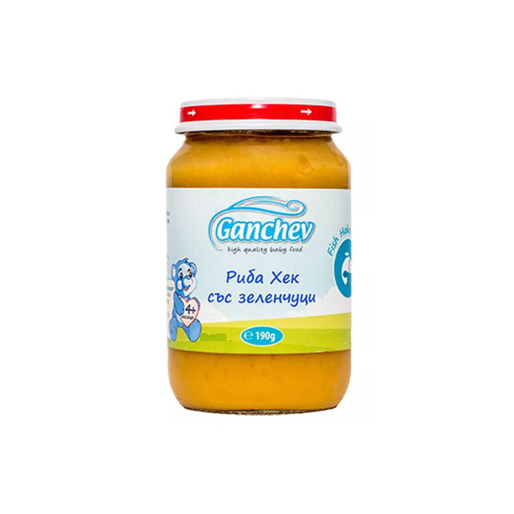 Ganchev Пюре риба хек със зеленчуци 4М+ 190 гр