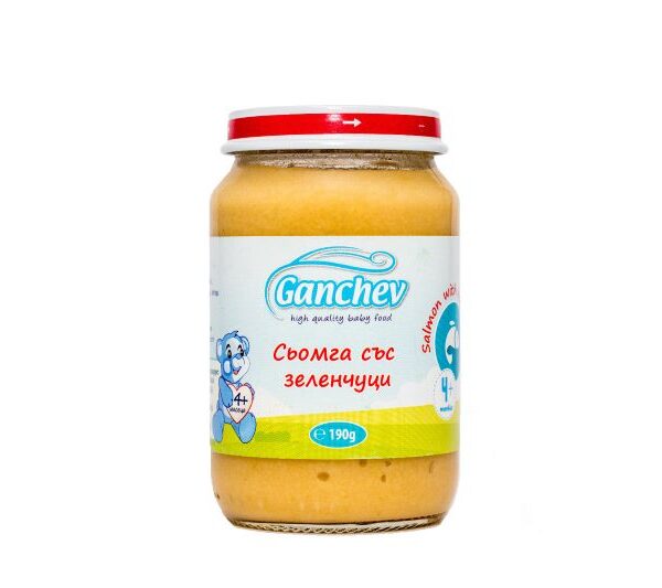 Ganchev Пюре сьомга със зеленчуци 4М+ 190 гр