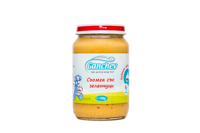 Ganchev Пюре сьомга със зеленчуци 4М+ 190 гр