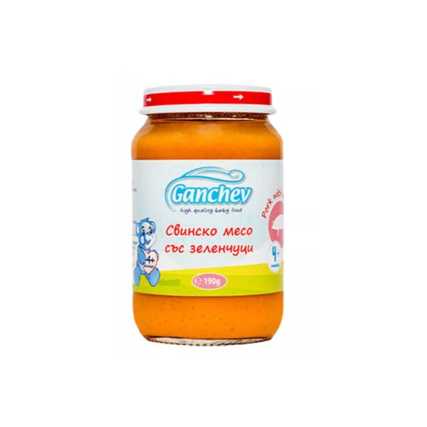 Ganchev Пюре свинско месо със зеленчуци 4М+ 190 гр