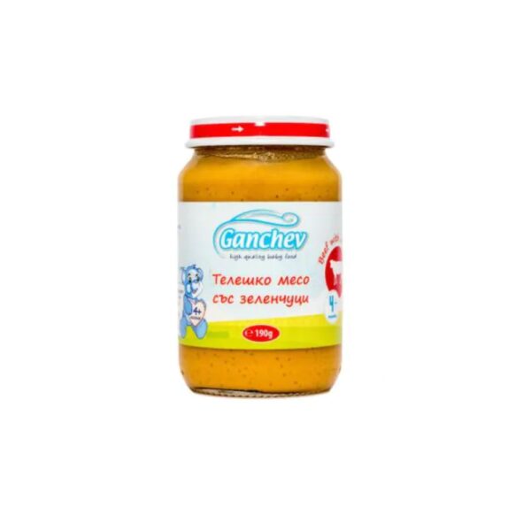 Ganchev Пюре телешко месо със зеленчуци 4М+ 190 гр