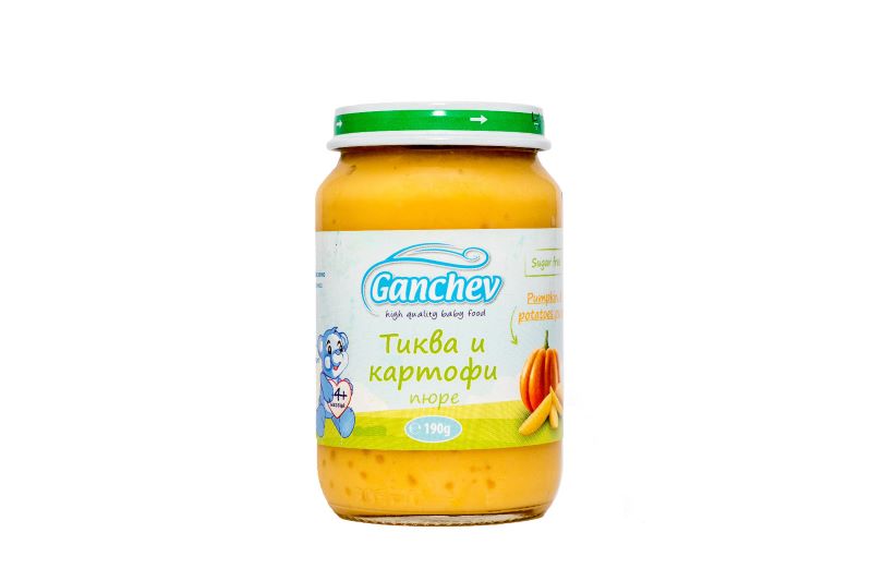 Ganchev Пюре тиква и картофи 4М+ 190 гр