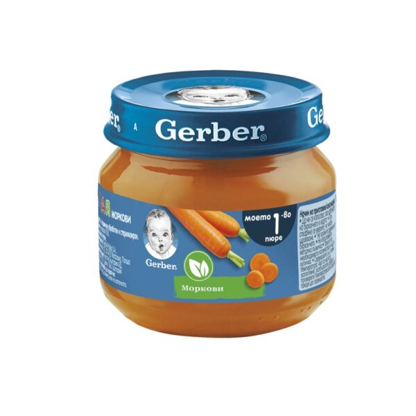 GERBER® Храна за бебета Моркови пюре Моето първо пюре бурканче 80 гр