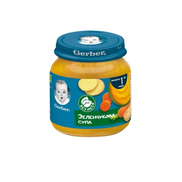 GERBER® Храна за бебета Зеленчукова супа пюре Моето първо пюре бурканче 125 гр