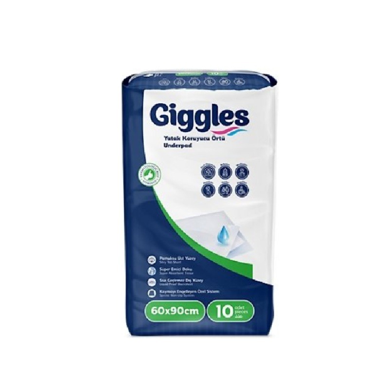 Giggles Еднократни абсорбиращи чаршафи 60/90 х10 бр