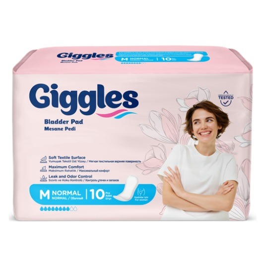 Giggles Урологични подложки за жени М, 8 капки — 10 бр.