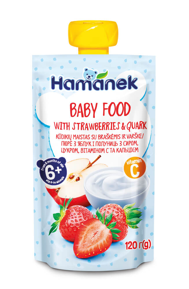 Hamanek Пауч с ягоди и кварк 6М+ 120 г