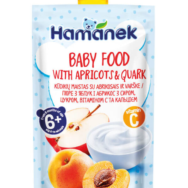 Hamanek Пауч с кайсии и кварк 6М+ 120 г