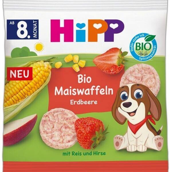 Hipp Био Царевични бисквити с вкус на Ягода 8М+ 23 г