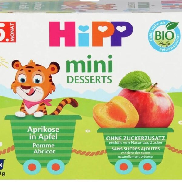 Hipp Био десерт Кайсии и ябълки 5М+ 4 х 100 г