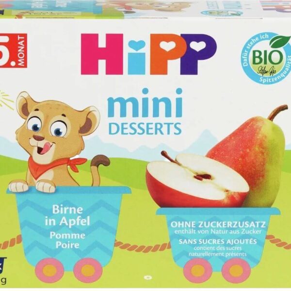 Hipp Био десерт Круши и ябълки 5М+ 4 х 100 г