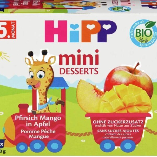 Hipp Био десерт Праскови, манго, ябълка 5М+ 4 х 100 г