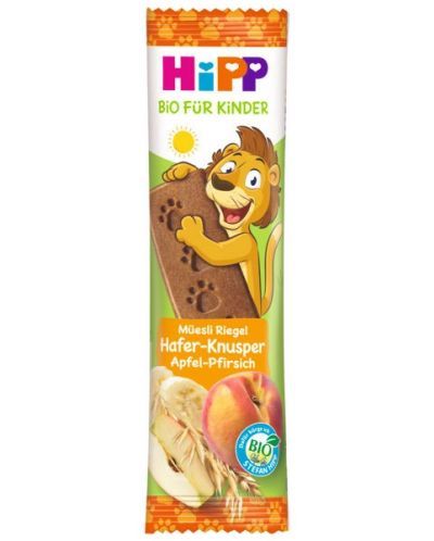Hipp био мюсли бар с овес, ябълка и праскова 12м+ 20гр