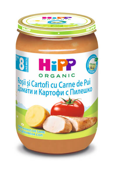 Hipp Био пюре пиле с картофи и домати 8М+ 220 г