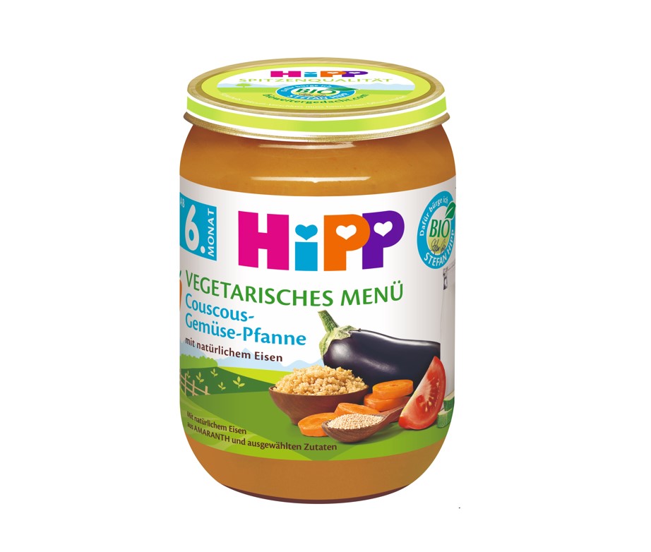 Hipp Био пюре с кус кус и зеленчуци 6М+ 190 гр