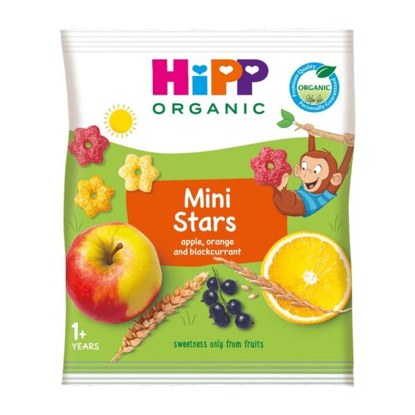 Hipp Био зърнен снакс мини звездички 12М+ 30 гр