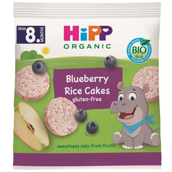 Hipp Blueberry Rice Cakes Био оризови бисквити с боровинки 8М+ 30 гр