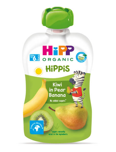 Hipp Organic Забавна закуска круша, банан и киви 6М+ 100 г