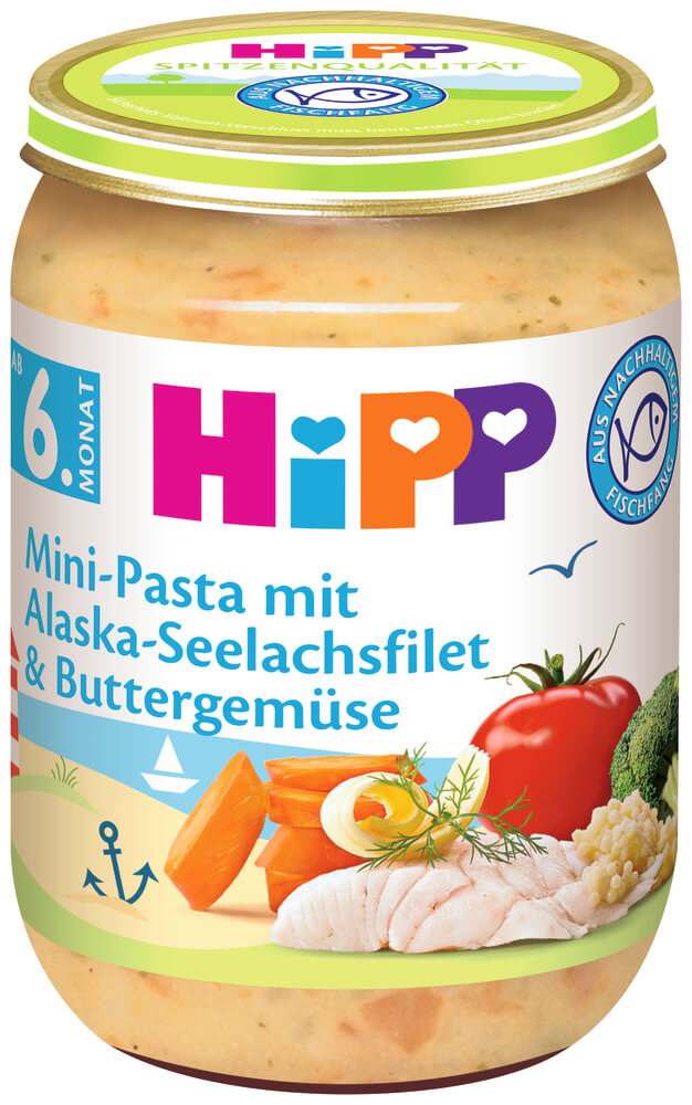 Hipp Рибно меню паста с филе от треска от Аляска и зеленчуци 6М+ 190 г