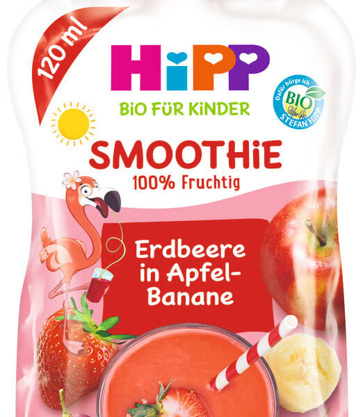 Hipp Smoothie Био Смути закуска ябълка, банан и червени плодове 12 М+ 120 г