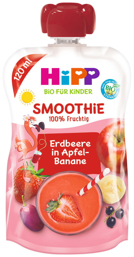 Hipp Smoothie Био Смути закуска ябълка, банан и червени плодове 12 М+ 120 г