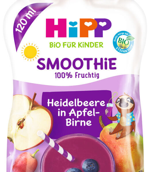 Hipp Smoothie Био Смути закуска ябълка и круша с боровинки 12 М+ 120 г