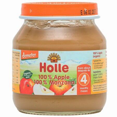 Holle Био пюре ябълка 4М+ 125 гр