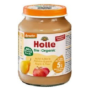 Holle Био пюре ябълка и круша 5М+ 190 гр