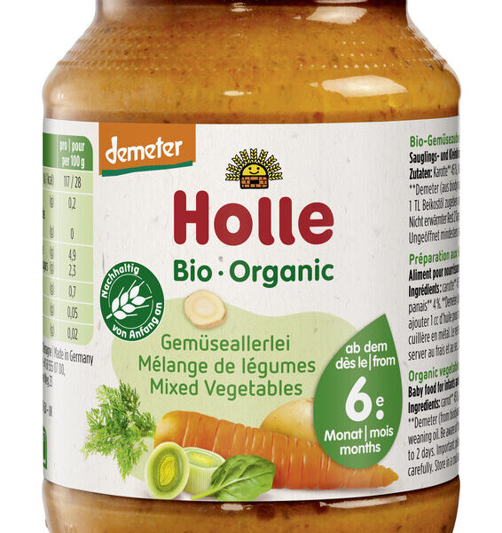 Holle Био пюре зеленчуков микс 6М+ 190 гр